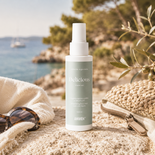 Delicious travel set wygładzająca mgiełka z filtrami UV 100ml