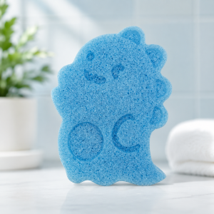 Gąbka Konjac Dinozaur z borówką 8 × 11 cm – Bebevisa