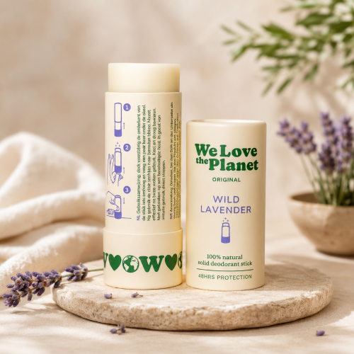 Dezodorant w sztyfcie WILD LAVENDER (LOVELY LAVENDER), certyfikowany, bez aluminium, 40g, We Love The Planet