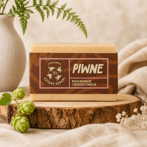 Naturalne Mydło Piwne z Brzeczką i Chmielem 110 g | Cztery Szpaki