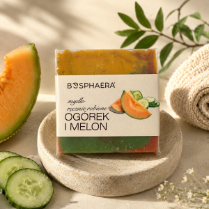 Naturalne mydło w kostce Ogórek i Melon – ręcznie robione 100g Bosphaera