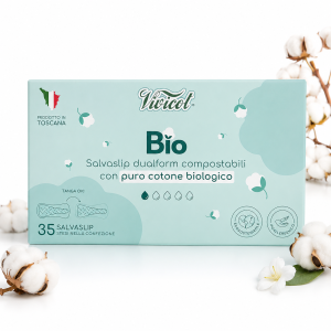Wkładki higieniczne DUALFORM, z organicznej bawełny, niebielone chlorem, KOMPOSTOWALNE, 35 sztuk, Vivicot BIO