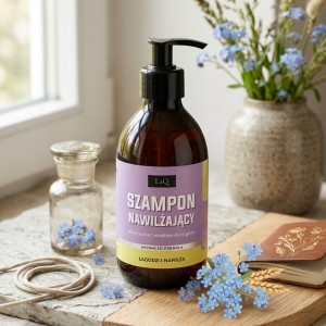 LaQ Damski nawilżający szampon do włosów suchych i wrażliwej skóry głowy NIEZAPOMINAJKA 300 ml