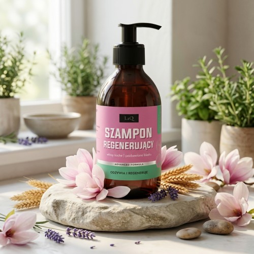 LaQ Damski regenerujący szampon do włosów suchych i pozbawionych blasku MAGNOLIA 300 ml