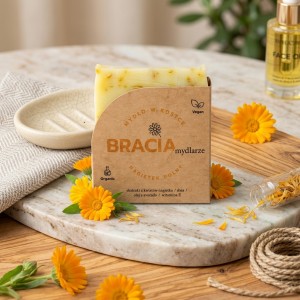 Naturalne Mydło w Kostce z Nagietkiem | Nagietek Polny | Bracia Mydlarze 120g