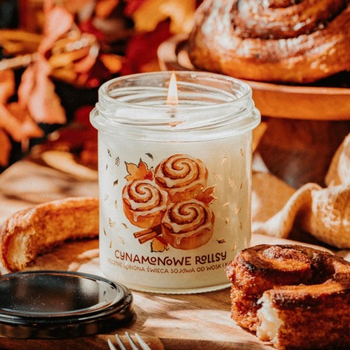 Cynamonowe Rollsy świeca sojowa 300ml Wosk i Knot (id: 7117)
